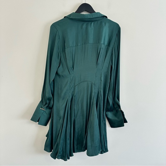 Free People Satin Emery Shirtdress Green Size Large NWT - Picture 5 of 14